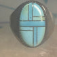 Zuni ring Turquoise band size 10.25 sterling silver