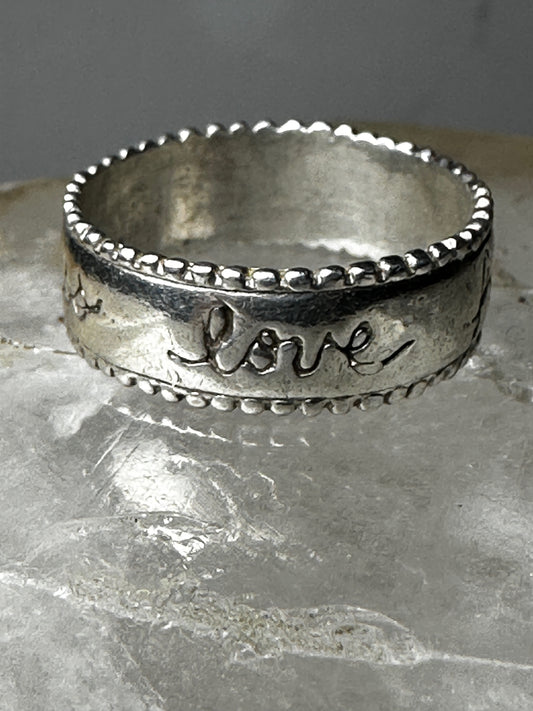 Love ring Friendship Happiness band size 8 sterling silver women