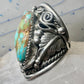 Navajo ring turquoise leaves size 9.5 sterling silver women men