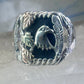 Black Hills Gold onyx ring size 11 Eagle feather Sterling silver women men 12K