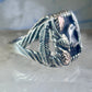 Black Hills Gold onyx ring size 11 Eagle feather Sterling silver women men 12K