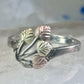Black Hills Gold ring size 9 leaves floral band Sterling silver women girls