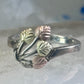 Black Hills Gold ring size 9 leaves floral band Sterling silver women girls