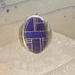 Blue Lapis ring Native American Navajo size 11.50 floral sterling silver women men