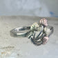 Black Hills Gold ring size 9 leaves floral band Sterling silver women girls