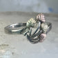 Black Hills Gold ring size 9 leaves floral band Sterling silver women girls