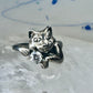 Smiling Cat ring crystal CZ  KBN Kabana band size 5 sterling silver women girls