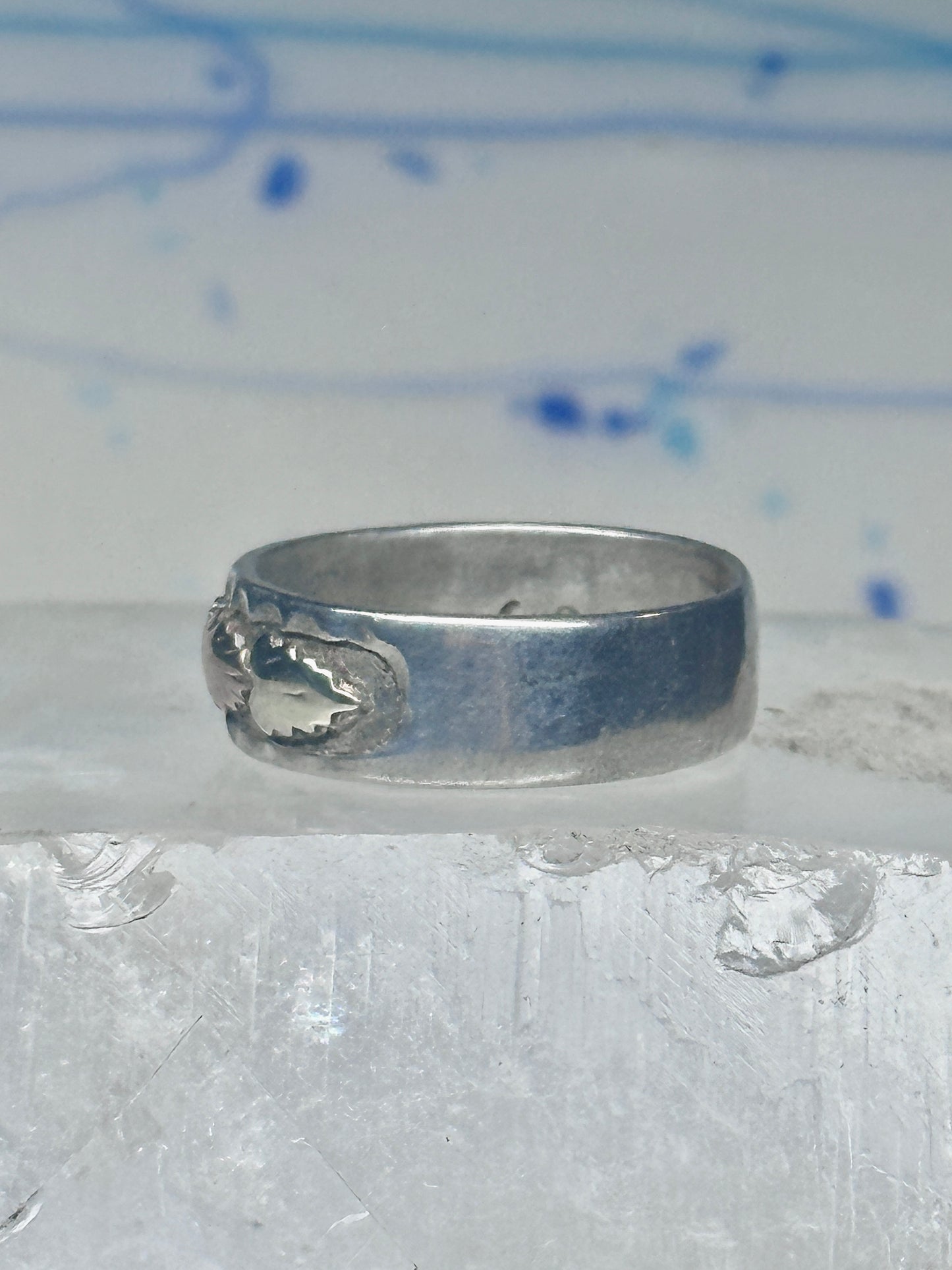 Black Hills Gold ring leaves floral wedding band size 11.5 sterling men worn down AS IS