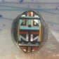 Zuni ring Turquoise mother of pearl jet inlay band size 11.75 sterling silver
