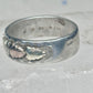 Black Hills Gold ring leaves floral wedding band size 11.5 sterling men worn down AS IS