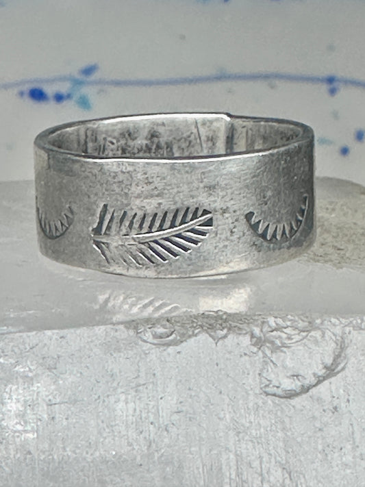 Feather ring wedding band size 11 by Carlos Diaz southwest sterling silver men women