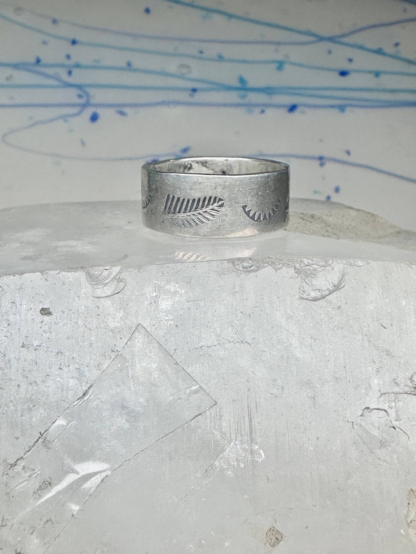 Feather ring wedding band size 11 by Carlos Diaz southwest sterling silver men women