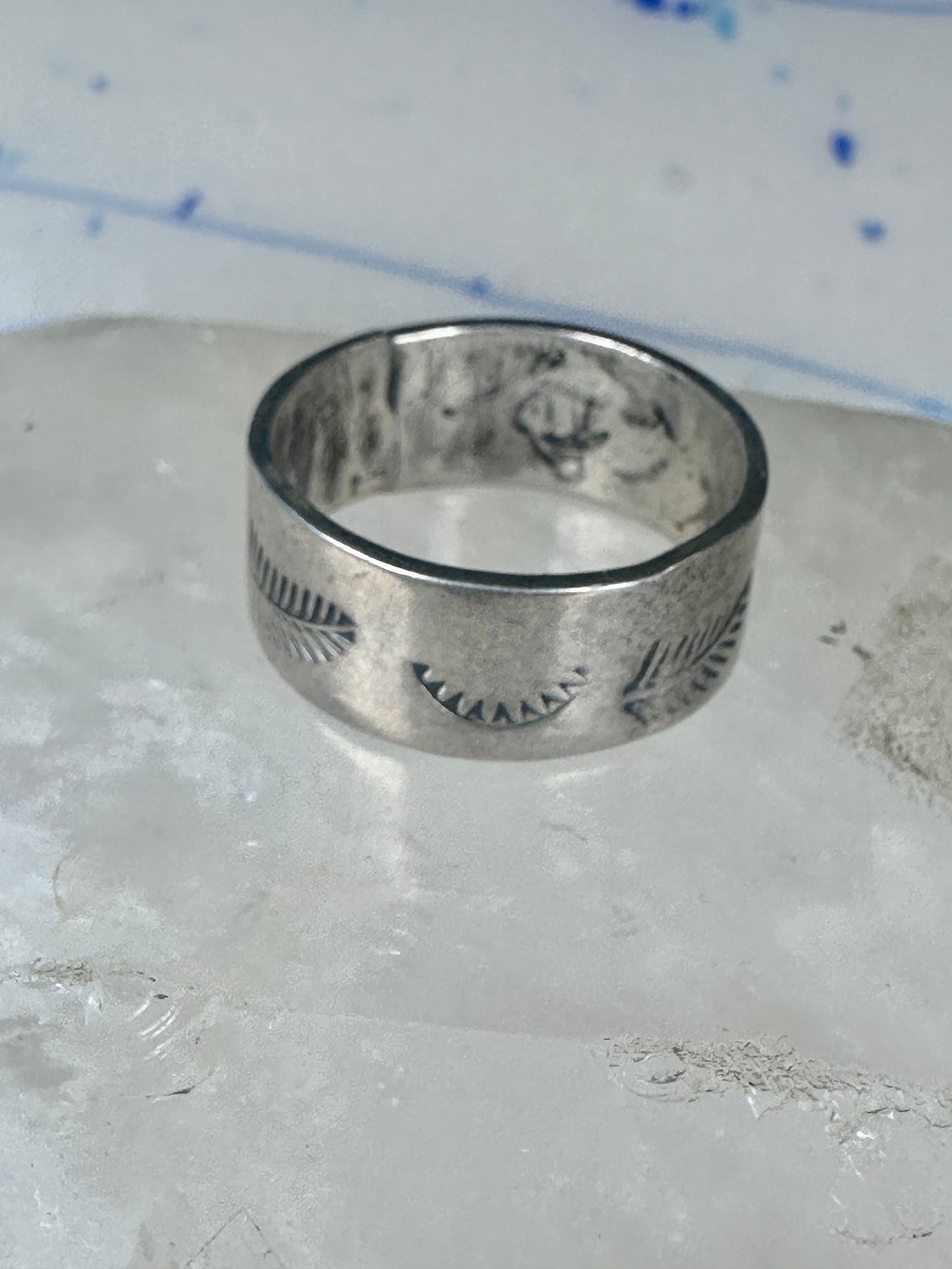 Feather ring wedding band size 11 by Carlos Diaz southwest sterling silver men women