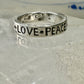 Peace Love ring mind body spirit band words inspirational size 5.25 sterling silver women girls