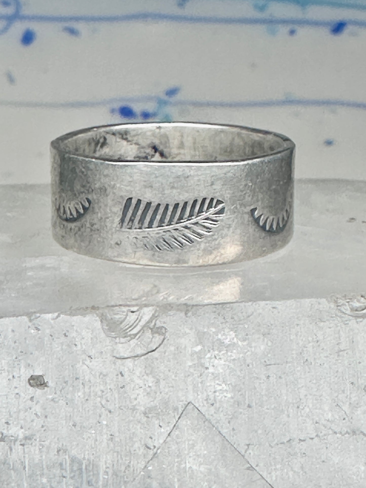 Feather ring wedding band size 11 by Carlos Diaz southwest sterling silver men women