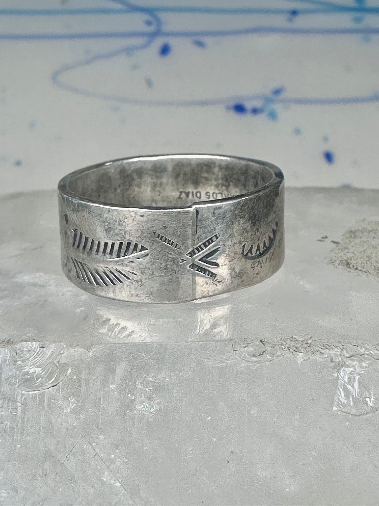 Feather ring wedding band size 11 by Carlos Diaz southwest sterling silver men women