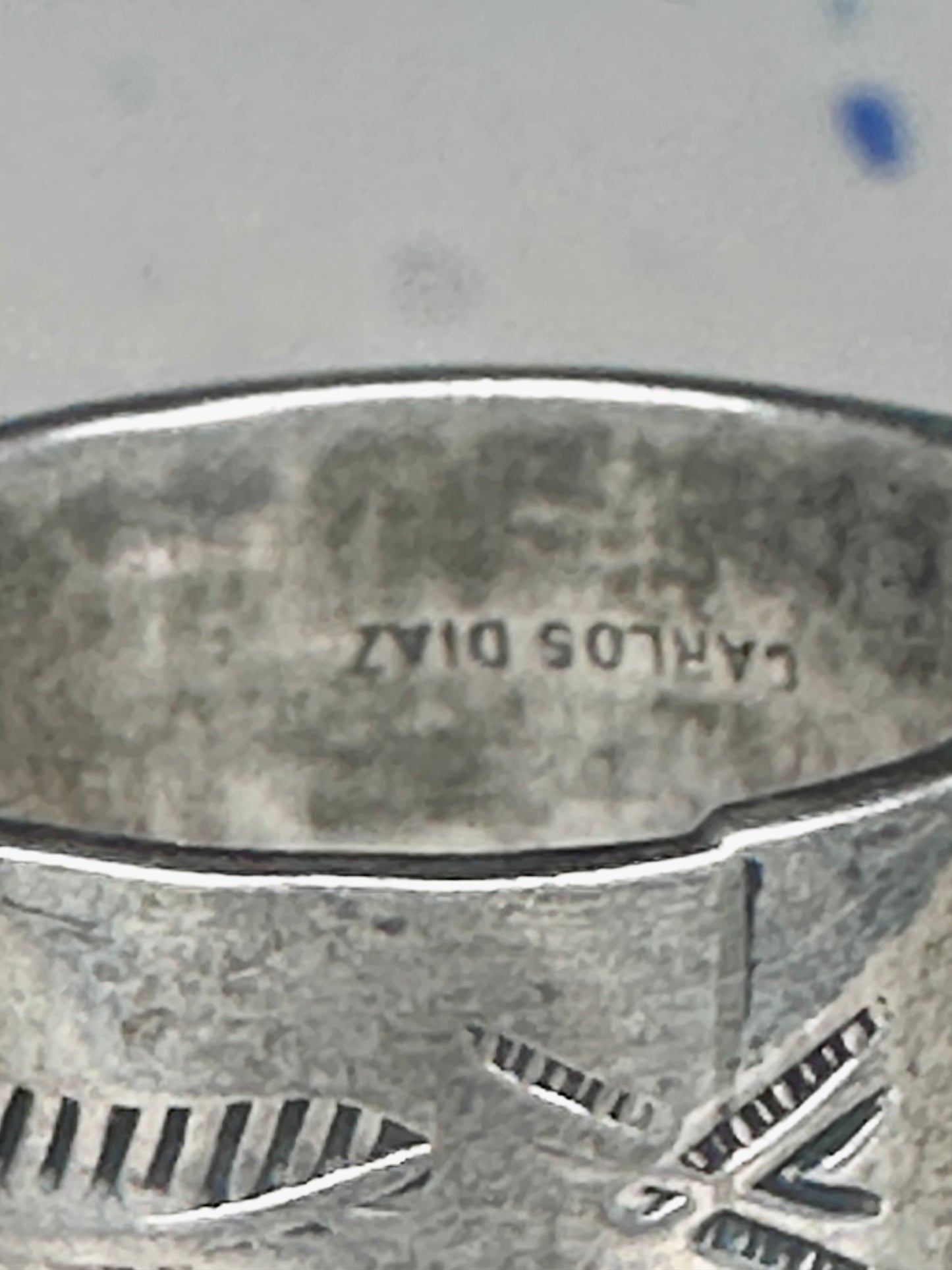 Feather ring wedding band size 11 by Carlos Diaz southwest sterling silver men women