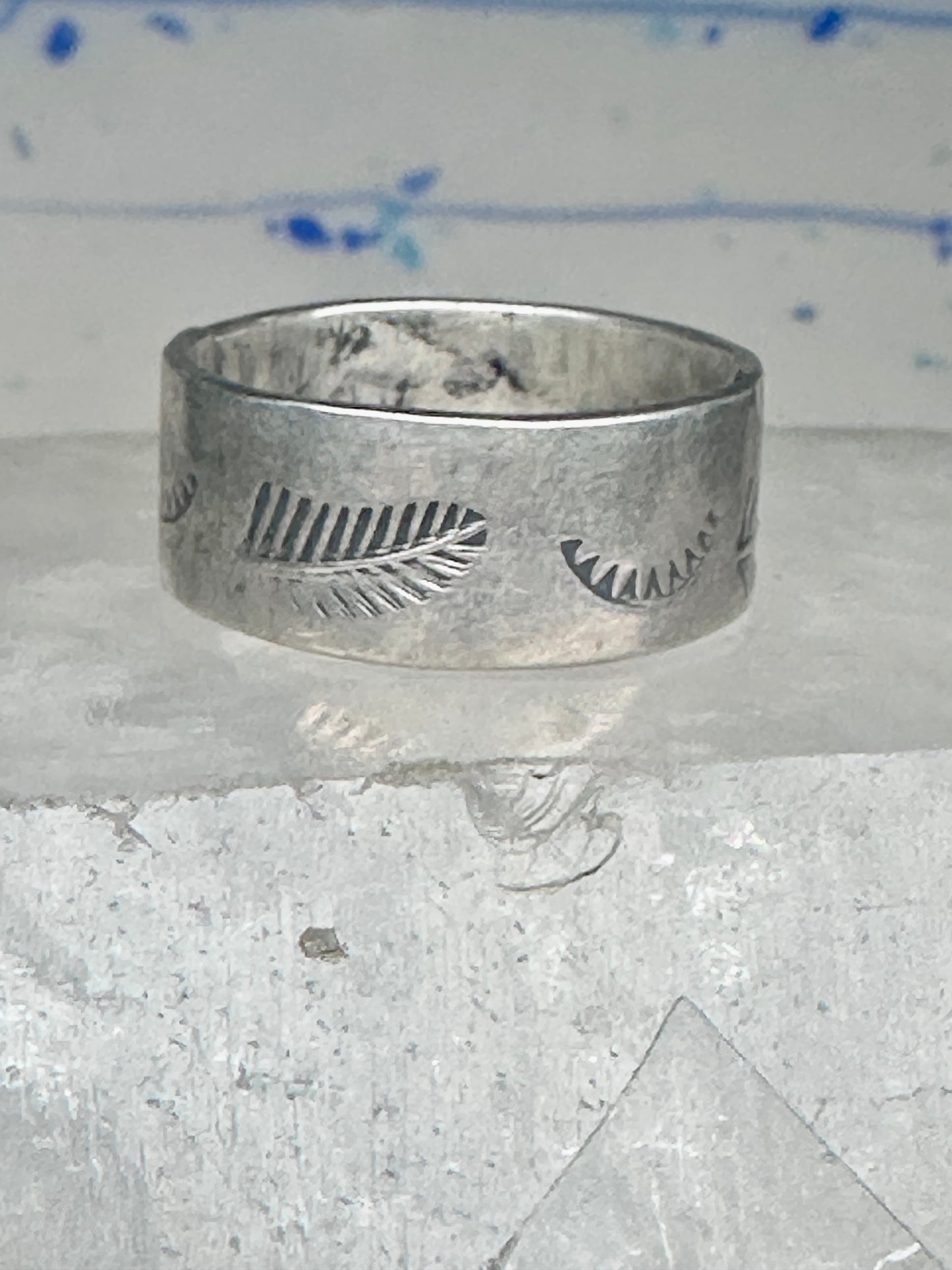 Feather ring wedding band size 11 by Carlos Diaz southwest sterling silver men women