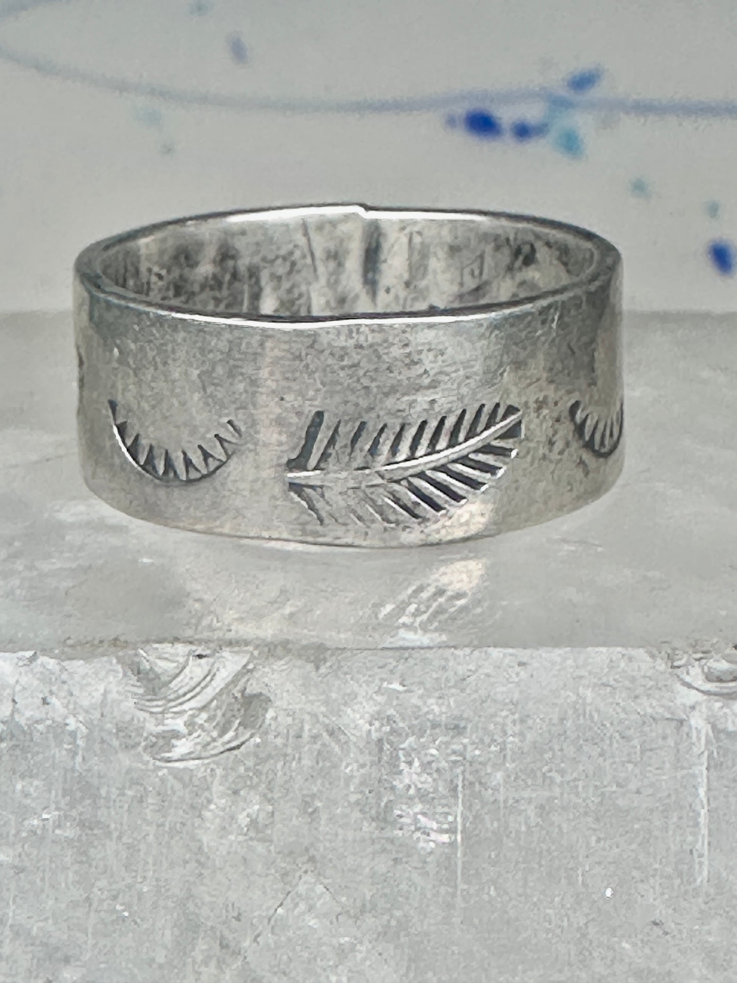 Feather ring wedding band size 11 by Carlos Diaz southwest sterling silver men women