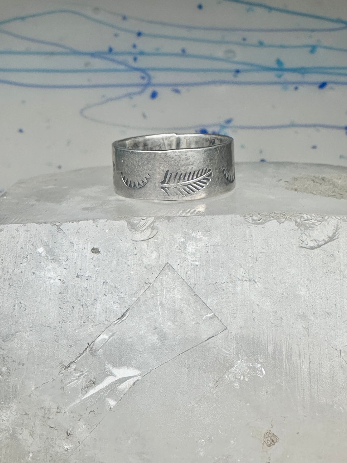 Feather ring wedding band size 11 by Carlos Diaz southwest sterling silver men women