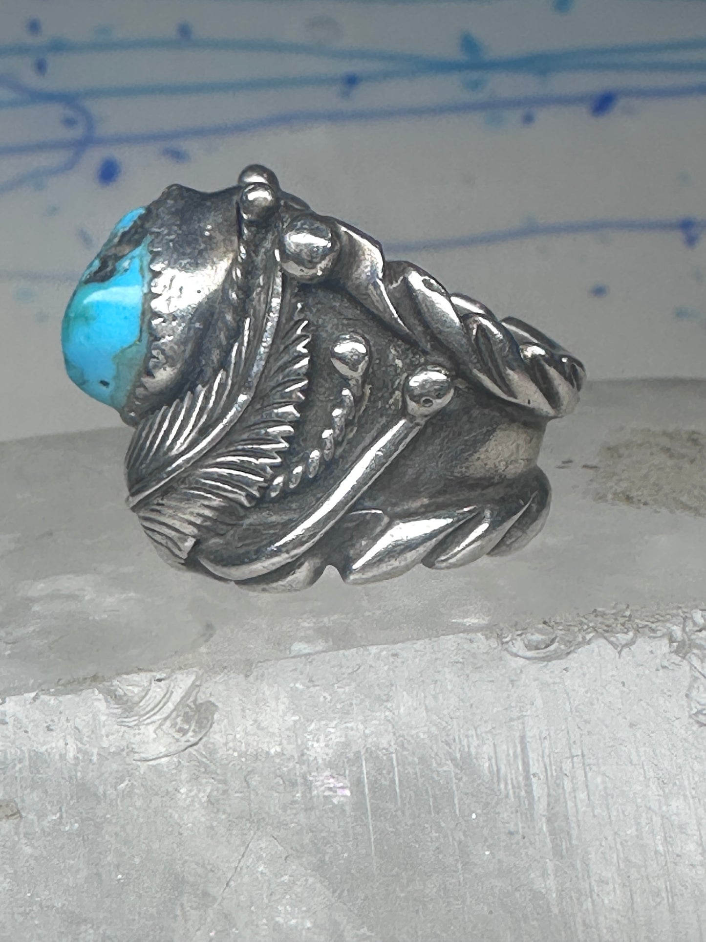 Navajo ring Turquoise cigar band Sharon Francisco size 6.2 sterling silver women