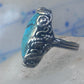 Turquoise ring size 4 pinky leaves floral flowers  art deco Sterling silver women girls