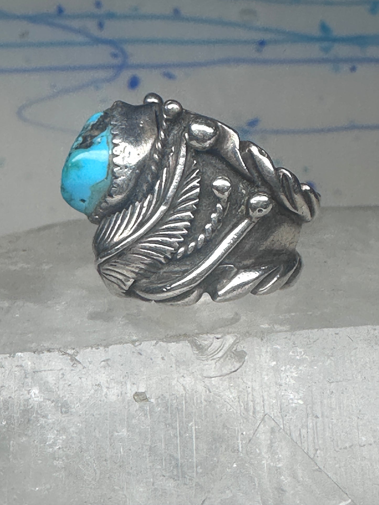 Navajo ring Turquoise cigar band Sharon Francisco size 6.2 sterling silver women
