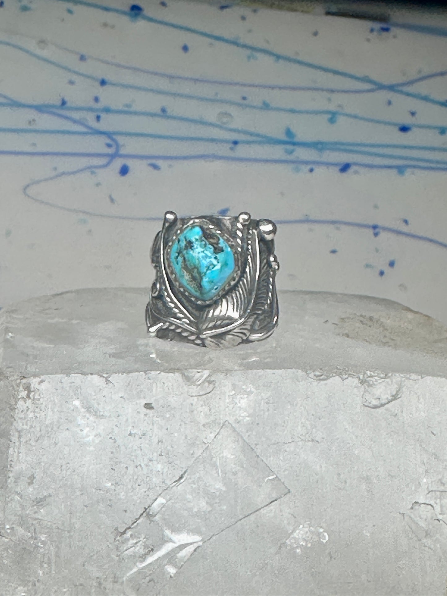 Navajo ring Turquoise cigar band Sharon Francisco size 6.2 sterling silver women