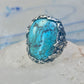 Turquoise ring size 4 pinky leaves floral flowers  art deco Sterling silver women girls