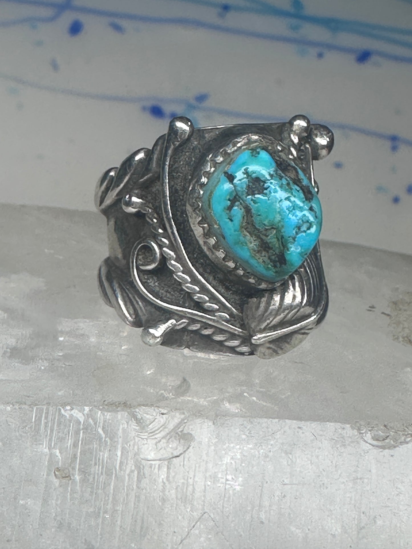 Navajo ring Turquoise cigar band Sharon Francisco size 6.2 sterling silver women