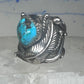 Navajo ring Turquoise cigar band Sharon Francisco size 6.2 sterling silver women