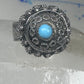 Poison Ring Size 6.7 adj Turquoise BOHO Egyptian images sterling silver