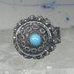 Poison Ring Size 6.7 adj Turquoise BOHO Egyptian images sterling silver