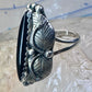 Long Onyx ring Navajo size 9 feathers leaves  Sterling silver women girls