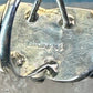 Long Onyx ring Navajo size 9 feathers leaves  Sterling silver women girls