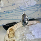 Long Onyx ring Navajo size 9 feathers leaves  Sterling silver women girls