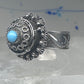 Poison Ring Size 6.7 adj Turquoise BOHO Egyptian images sterling silver