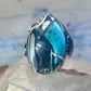 Turquoise ring Navajo size 12.50 feathers claw leaves Sterling silver women men