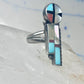 Sun Face Ring Julie O Lahi turquoise mop jet size 7 sterling silver women