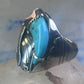 Turquoise ring Navajo size 12.50 feathers claw leaves Sterling silver women men