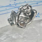 Male Ring figure holding a stone Good Luck size 8.75 sterling silver women