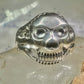 Skull ring size 14 figurative moving jaw sterling silver men
