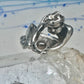 Male Ring figure holding a stone Good Luck size 8.75 sterling silver women