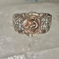 Black Hills Gold ring Rose band Valentine size 7.75 sterling silver women 12K over sterling