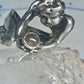 Male Ring figure holding a stone Good Luck size 8.75 sterling silver women