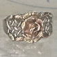 Black Hills Gold ring Rose band Valentine size 7.75 sterling silver women 12K over sterling