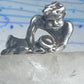 Male Ring figure holding a stone Good Luck size 8.75 sterling silver women