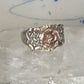 Black Hills Gold ring Rose band Valentine size 7.75 sterling silver women 12K over sterling