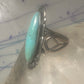 Long Turquoise ring Art Deco Peace size 6.5 sterling silver women girls