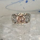 Black Hills Gold ring Rose band Valentine size 7.75 sterling silver women 12K over sterling